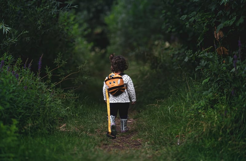 Woman walking in the forest